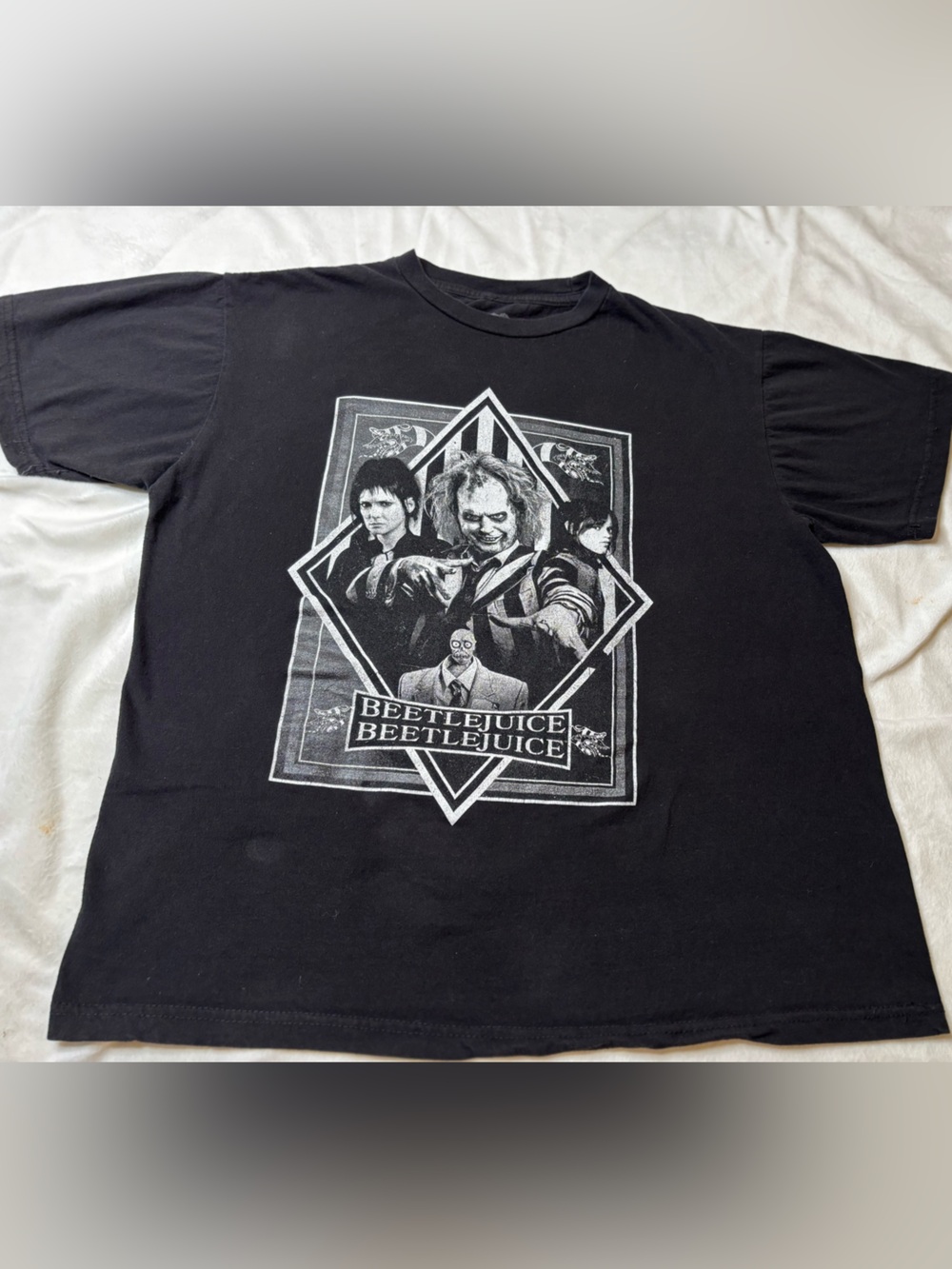 Beetlejuice Graphic Black Mens T-Shirt size Large